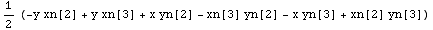 1/2 (-y xn[2] + y xn[3] + x yn[2] - xn[3] yn[2] - x yn[3] + xn[2] yn[3])